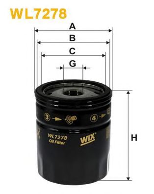 WIX FILTERS wl7278 -  Фильтр масляный двигателя